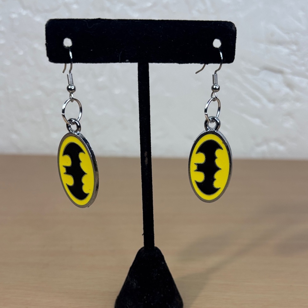 Yellow and Black Batman Earrings